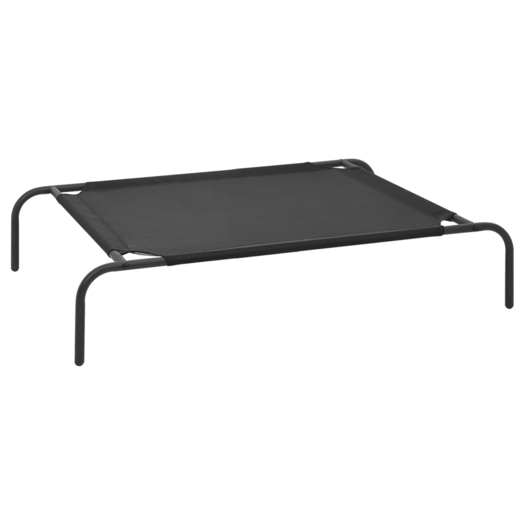 vidaXL Elevated Dog Bed Raised Dog Cot Puppy Sleeping Bed Black Textilene