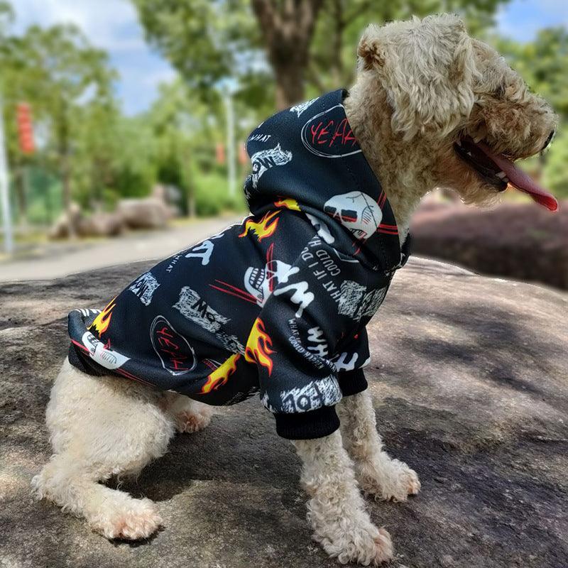 Skull Camo Pet Hoodie: Stylish Two-Legged Outfit For Dogs